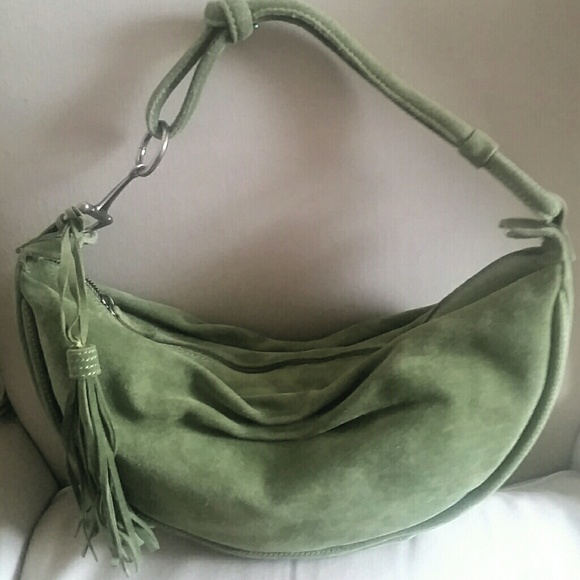 Fossil Handbags - Moss Green Suede Hobo Bag
